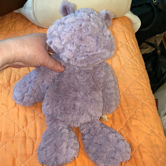 Demdaco Nat & Jules Plush Mellow Fellows Minky Hippo Stuffed Animal Purple (ALX) - Picture 2 of 5